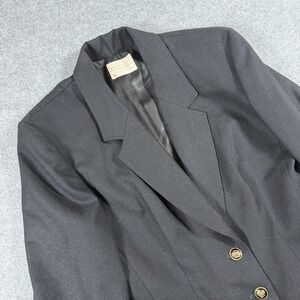 Vintage Pendleton Jacket Blazer Womens 12 Black Wool Gold Button Made USA